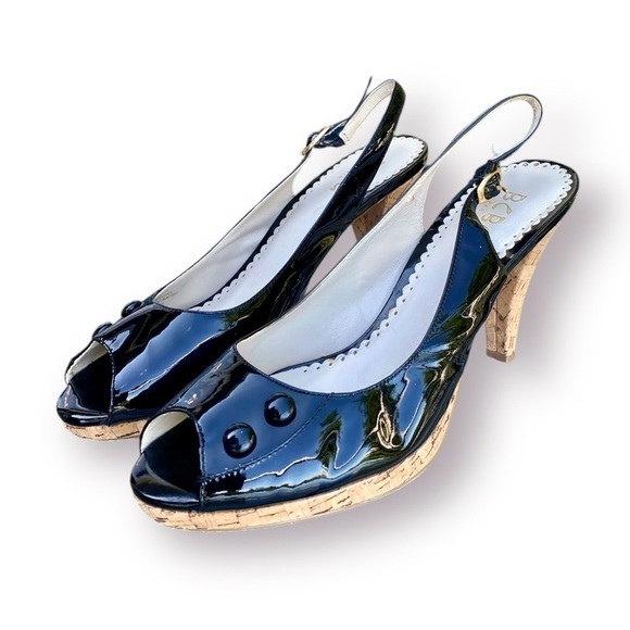 BCBG Paris Patent Sling Back Heels Size 8.5 - Picture 2 of 10